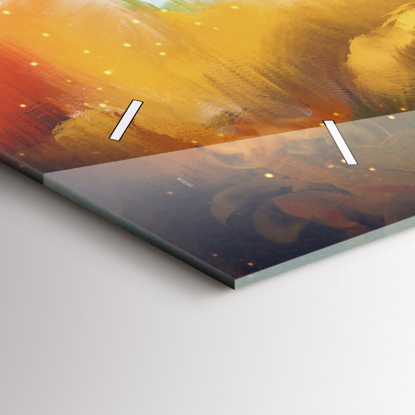 Glass wall clock rectangular Abstract painting