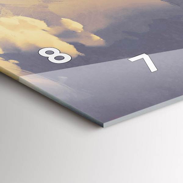 Glass wall clock rectangular Paper ships