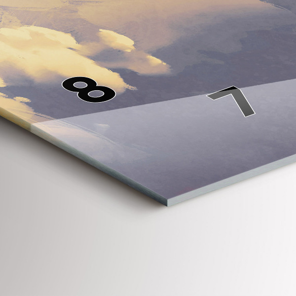 Glass wall clock rectangular Paper ships