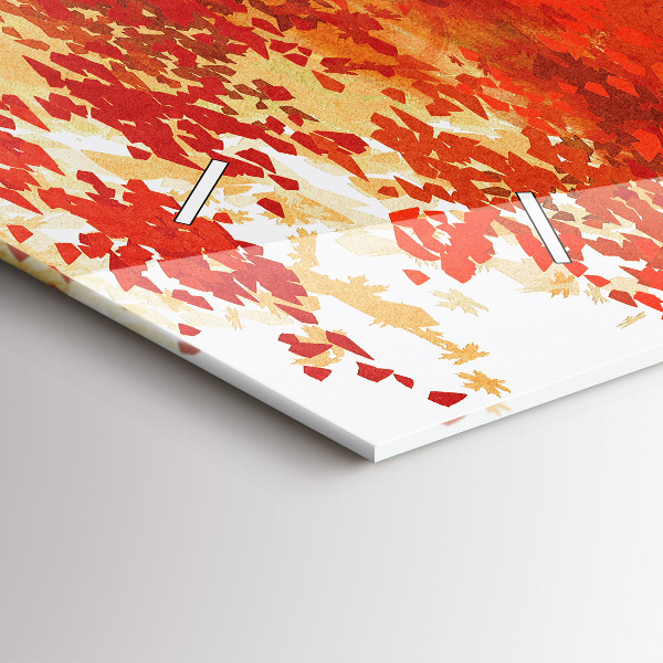 Glass wall clock rectangular Bride in autumn