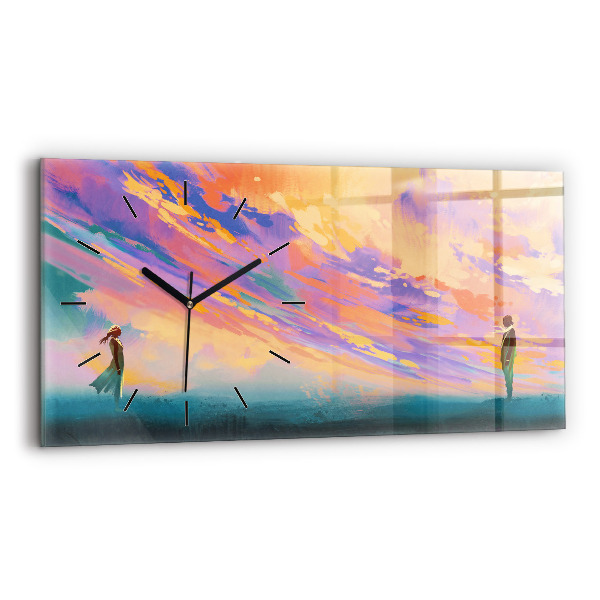 Glass wall clock rectangular Platonic love