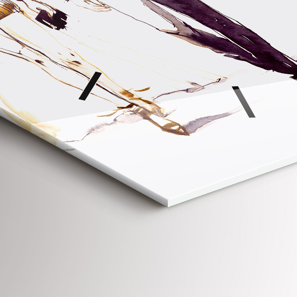 Glass wall clock rectangular Woman and man