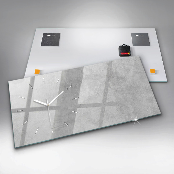 Glass wall clock rectangular Stone wall