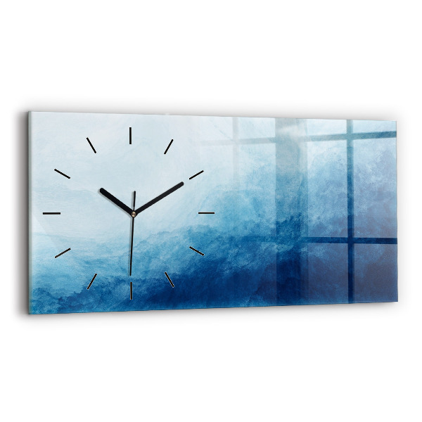 Glass wall clock rectangular Abstraction water