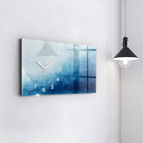 Glass wall clock rectangular Abstraction water