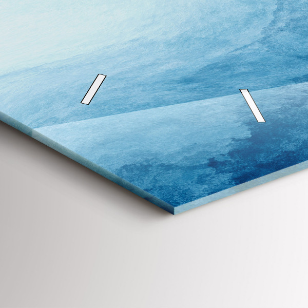 Glass wall clock rectangular Abstraction water