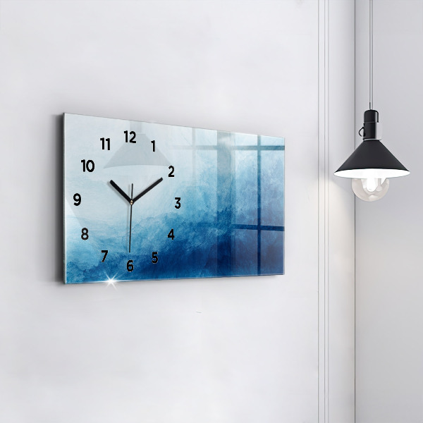 Glass wall clock rectangular Abstraction water
