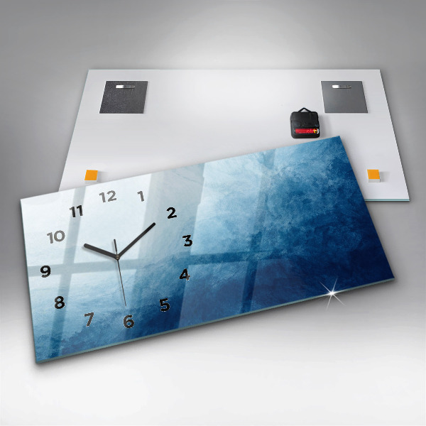 Glass wall clock rectangular Abstraction water