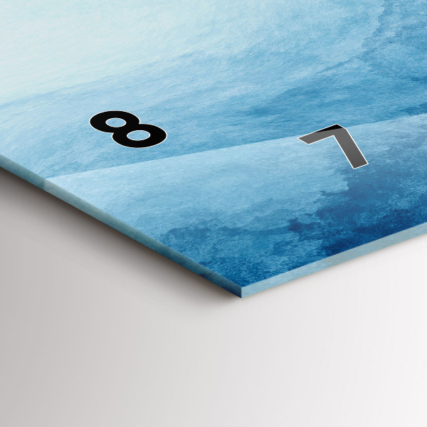 Glass wall clock rectangular Abstraction water