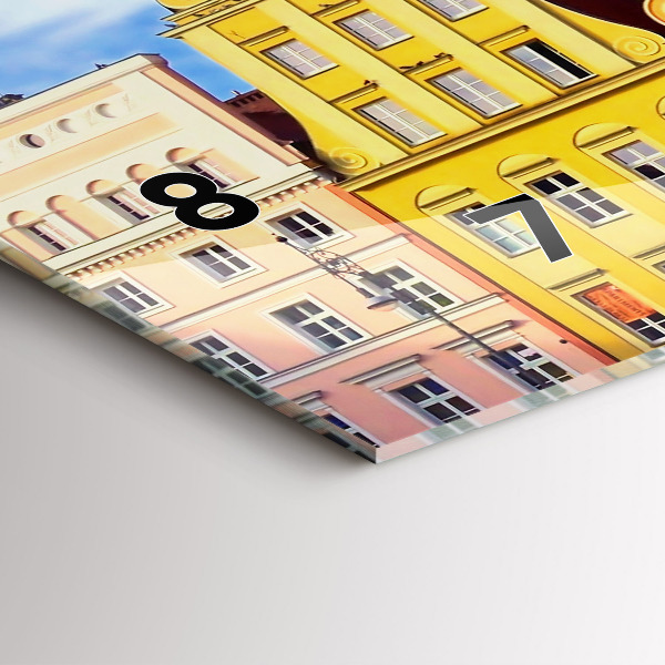Glass wall clock rectangular Wroclaw - Old Town