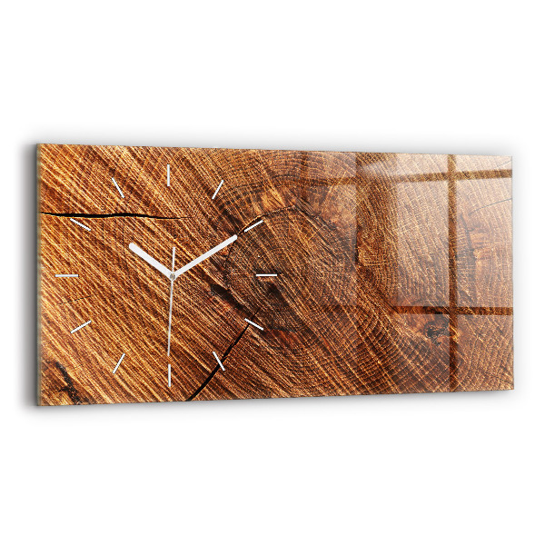 Glass wall clock rectangular Decorative wood
