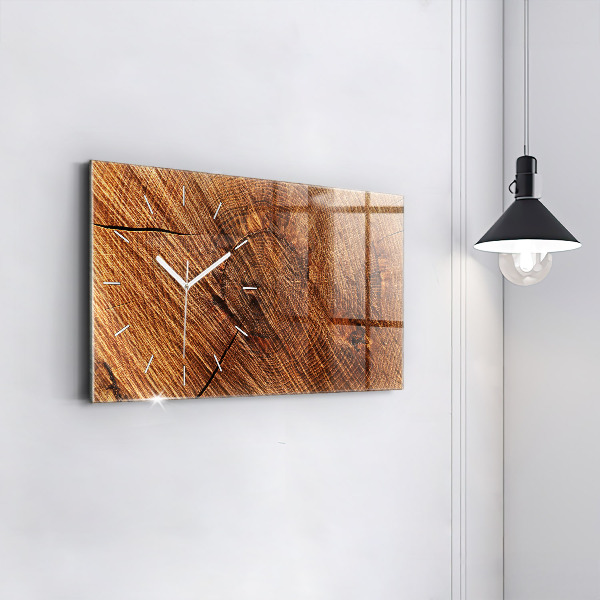 Glass wall clock rectangular Decorative wood