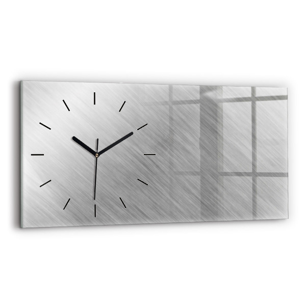 Glass wall clock rectangular Metal wall
