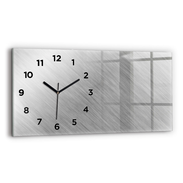 Glass wall clock rectangular Metal wall