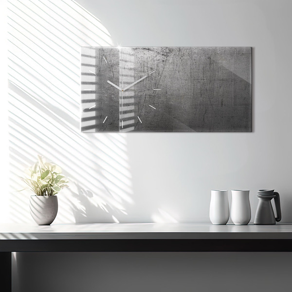 Glass wall clock rectangular Metal wall