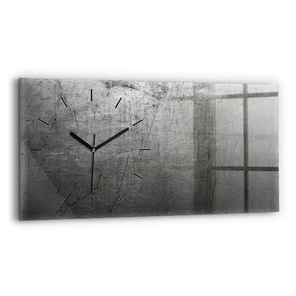 Glass wall clock rectangular Metal wall