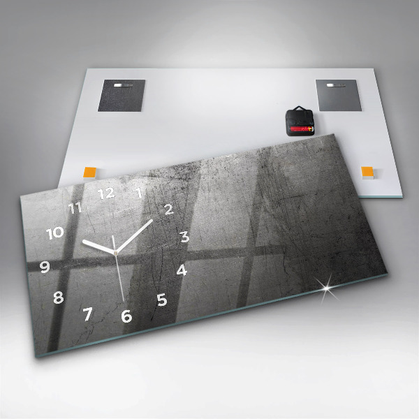Glass wall clock rectangular Metal wall