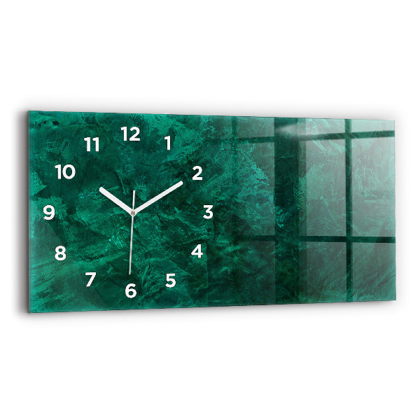 Glass wall clock rectangular Emerald wall