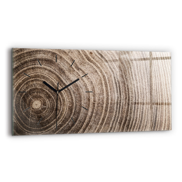 Glass wall clock rectangular Trunk