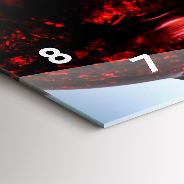 Glass wall clock rectangular Glasses of wine