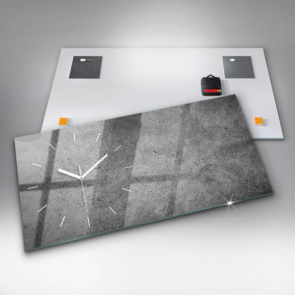 Glass wall clock rectangular Industrial wall