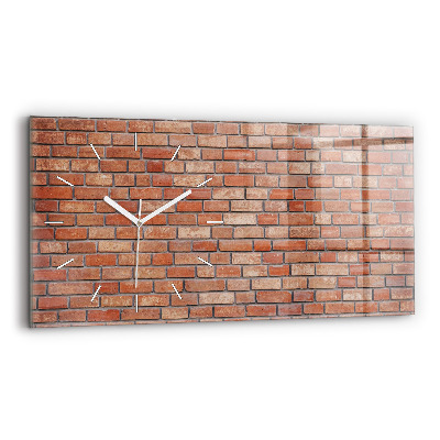 Glass wall clock rectangular Brick wall