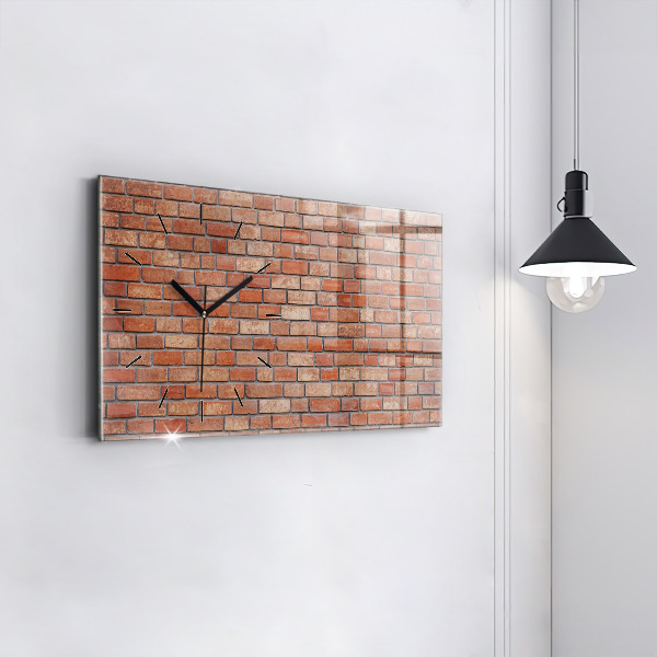 Glass wall clock rectangular Brick wall