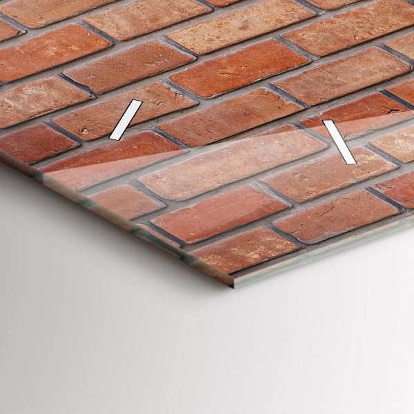 Glass wall clock rectangular Brick wall