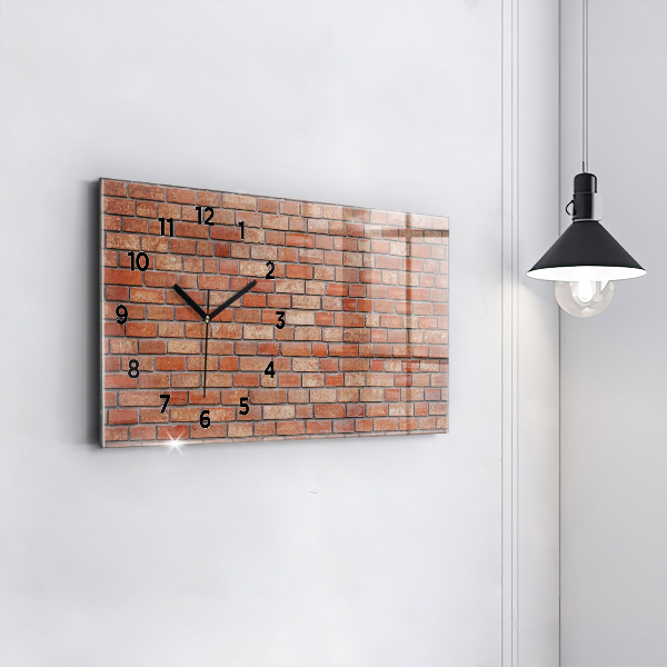 Glass wall clock rectangular Brick wall