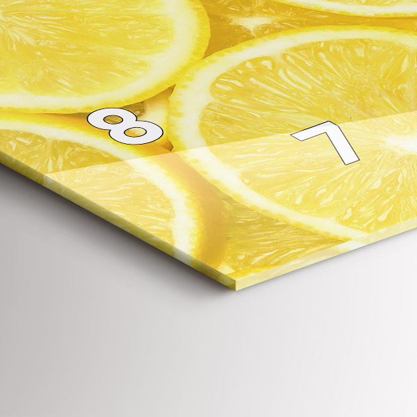 Glass wall clock rectangular Lemon slices