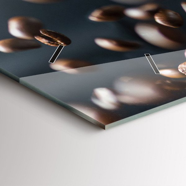 Glass wall clock rectangular Coffee beans