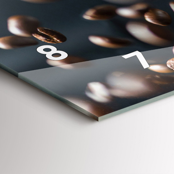 Glass wall clock rectangular Coffee beans