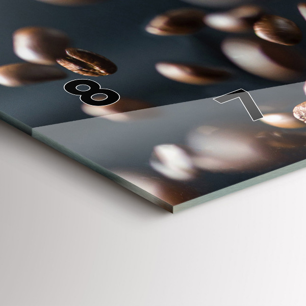 Glass wall clock rectangular Coffee beans