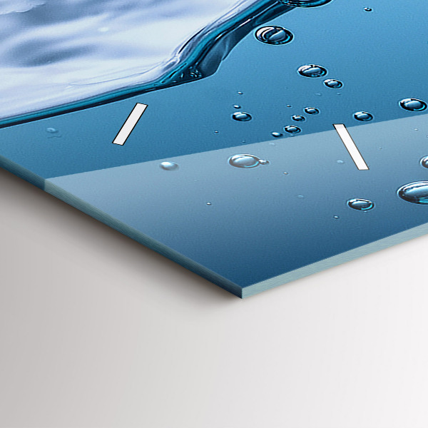 Glass wall clock rectangular Close-up of water