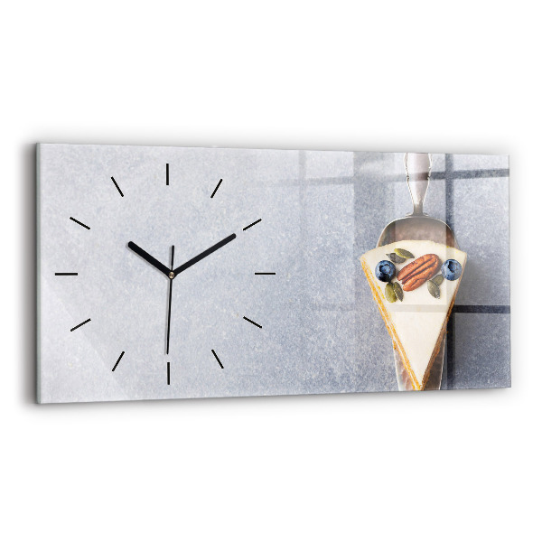 Glass wall clock rectangular A piece of cake