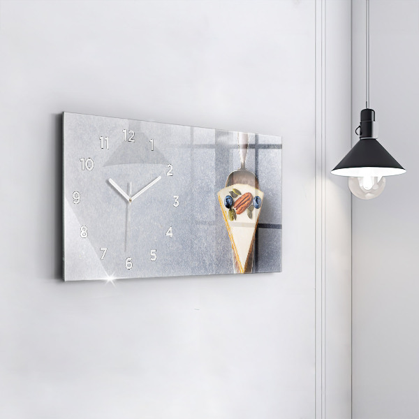 Glass wall clock rectangular A piece of cake