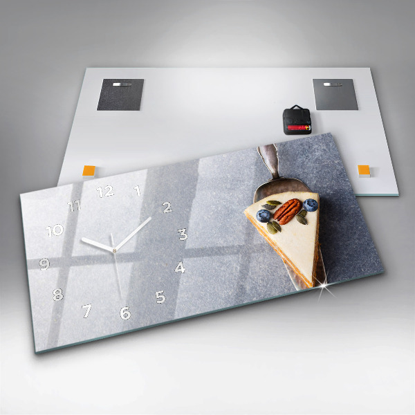 Glass wall clock rectangular A piece of cake