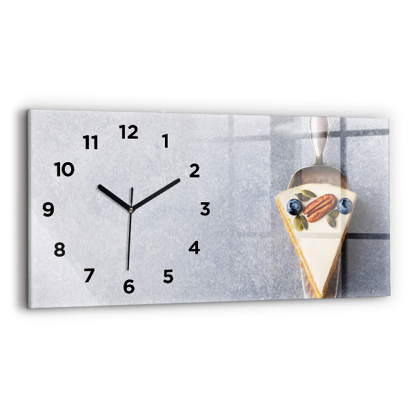 Glass wall clock rectangular A piece of cake