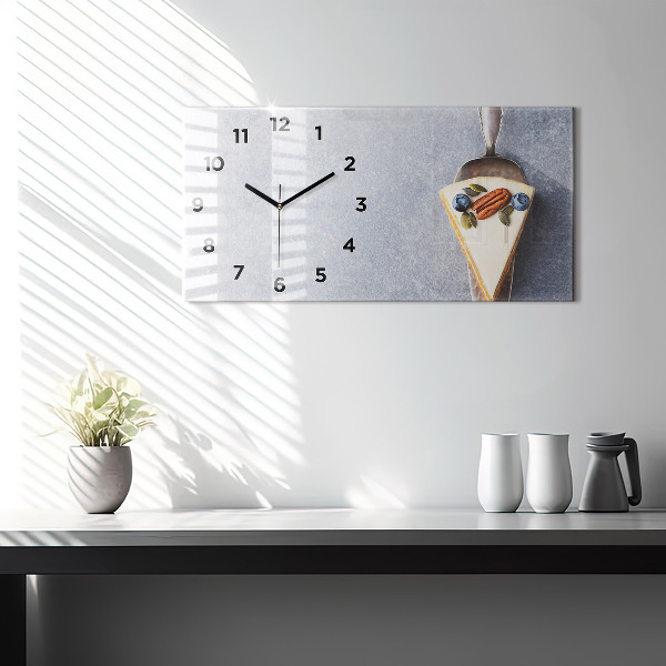 Glass wall clock rectangular A piece of cake