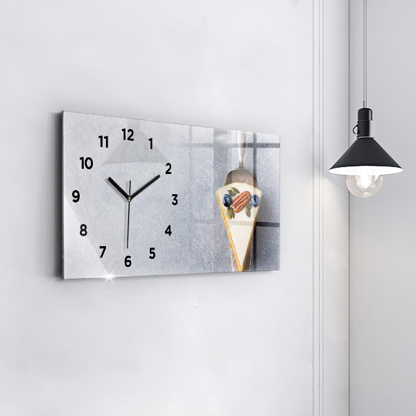 Glass wall clock rectangular A piece of cake