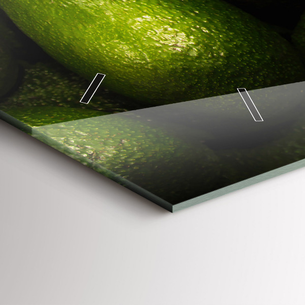 Glass wall clock rectangular Avocado