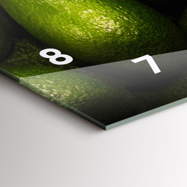 Glass wall clock rectangular Avocado