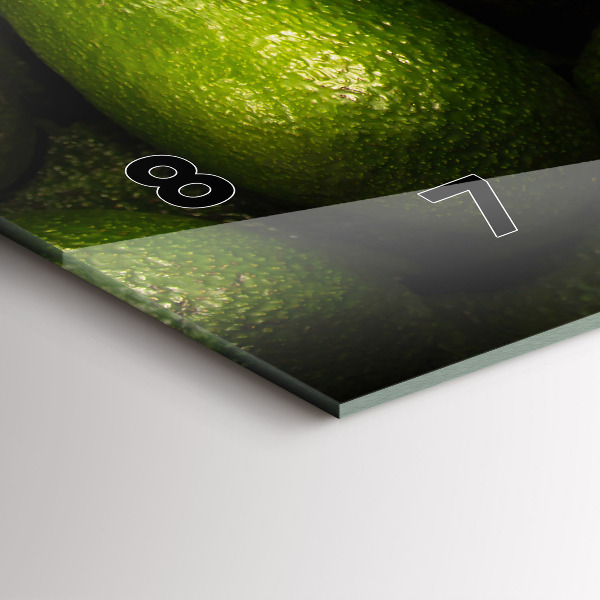 Glass wall clock rectangular Avocado
