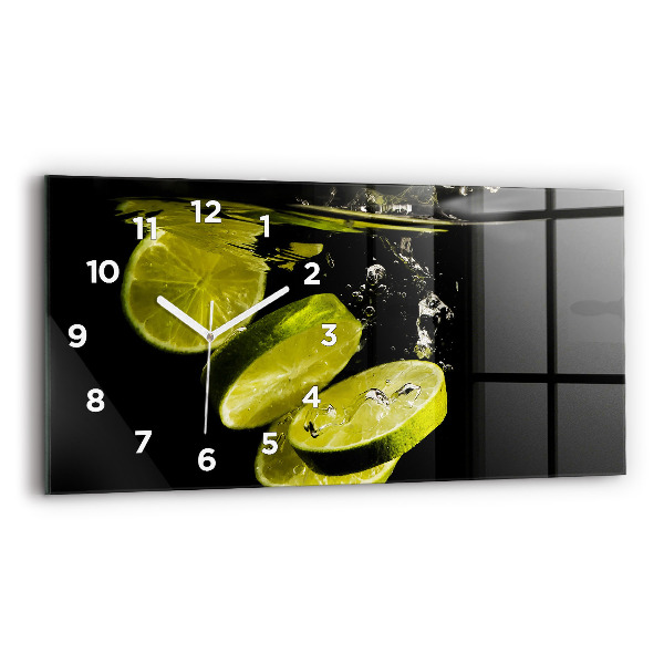 Glass wall clock rectangular Limes