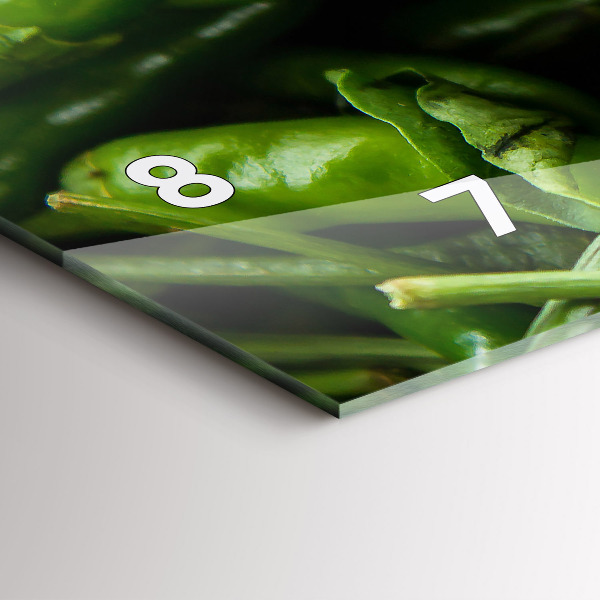 Glass wall clock rectangular Green pepper