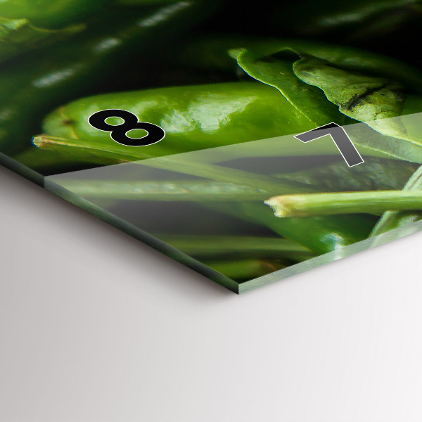 Glass wall clock rectangular Green pepper