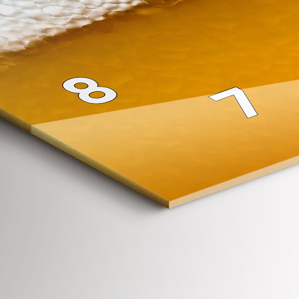 Glass wall clock rectangular Close-up of beer