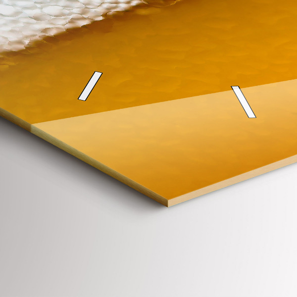 Glass wall clock rectangular Close-up of beer