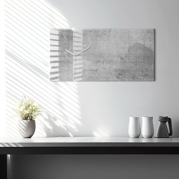 Glass wall clock rectangular Raw wall