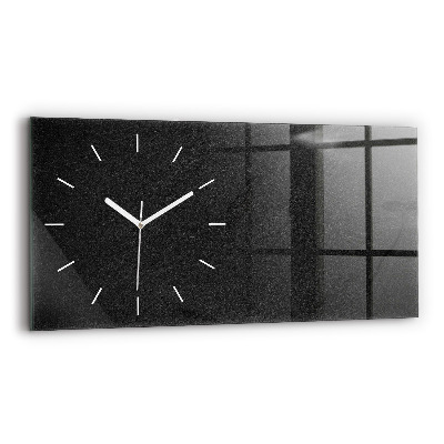 Glass wall clock rectangular Dark rock